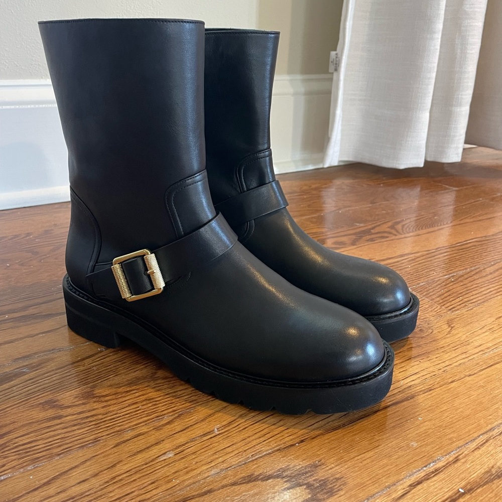 Brand new, never worn Stuart Weitzman ryder lift booties/black/size 9.5 women's